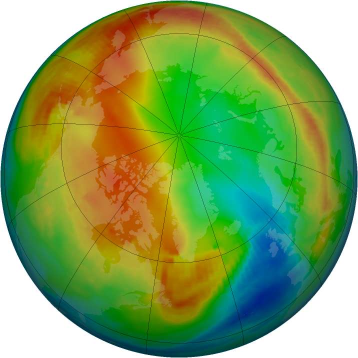 Arctic ozone map for 17 January 1986